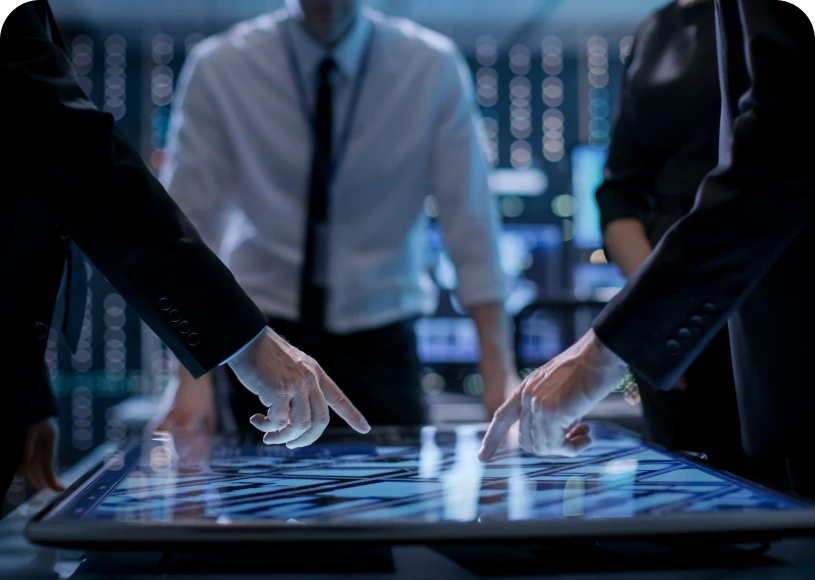 Touchscreen technology in business meeting