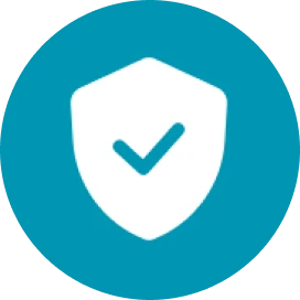 Security shield with check mark icon